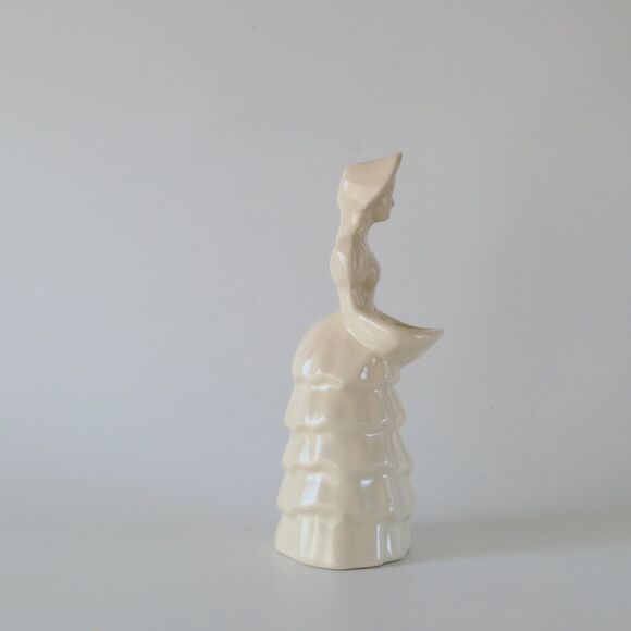 Vintage Mid-Century Haeger White Colonial Woman With Basket Planter 7.5" Tall - Picture 7 of 11